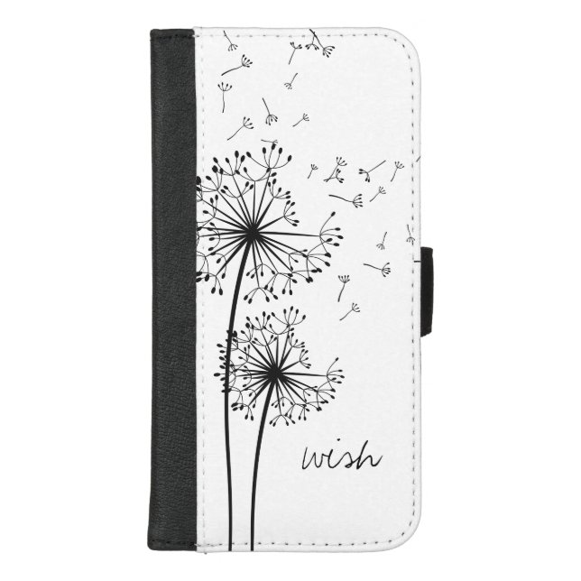 Graphic Dandelion Wish iPhone Wallet Case (Front)