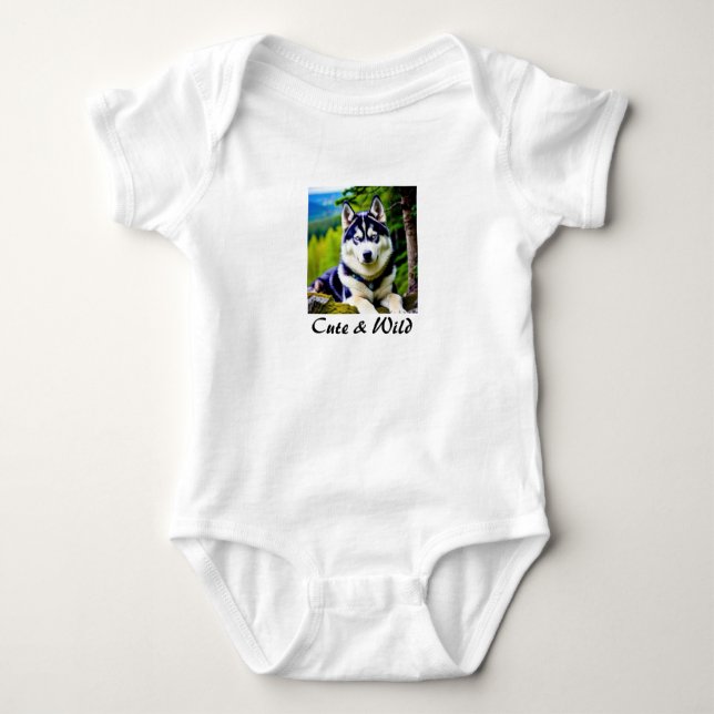 Graphic Design Baby Jumpsuit Wolf Baby Bodysuit (Front)