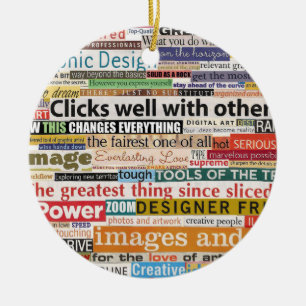 Graphic Design Ceramic Ornament
