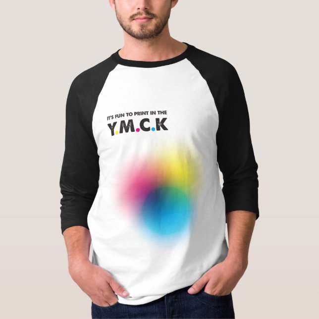 Graphic Design CMYK Printing YMCA Joke T-Shirt (Front)