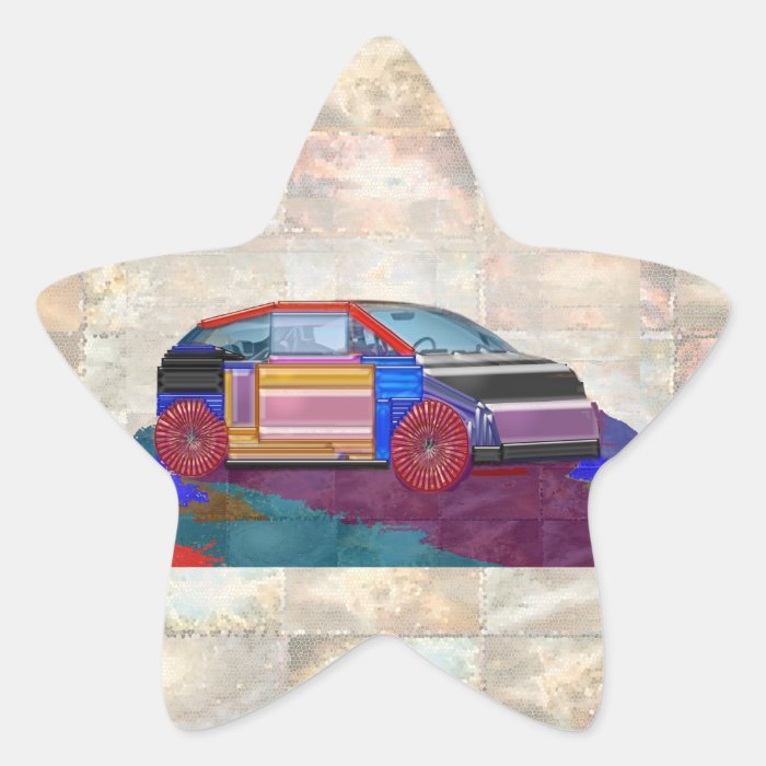 Graphic Design Exotic Car Star Sticker