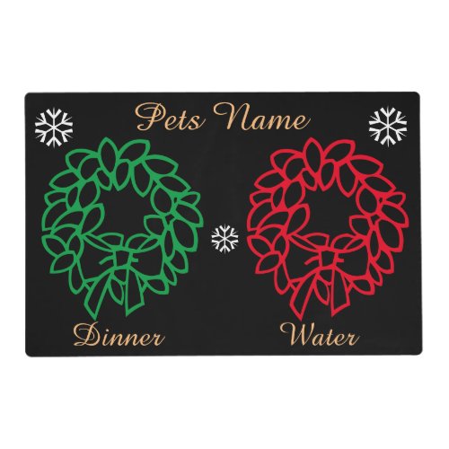 Graphic design festive reef bows pets christmas placemat