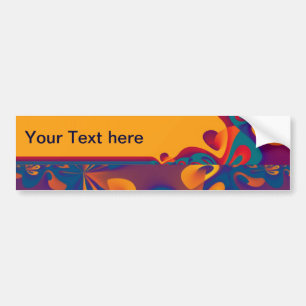 Graphic Design Pattern - violet orange + your text Bumper Sticker