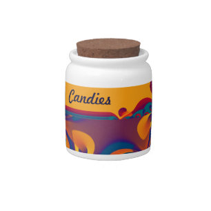 Graphic Design Pattern - violet orange + your text Candy Jar