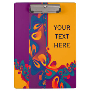 Graphic Design Pattern - violet orange + your text Clipboard