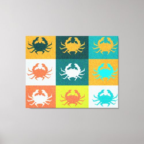 Graphic design Pop Art with Crabs 2 Canvas Print