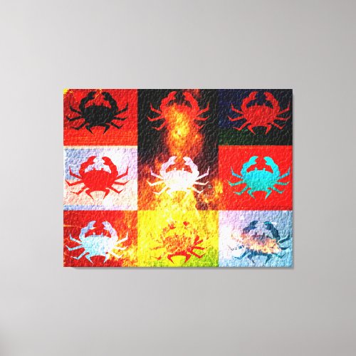 Graphic design Pop Art with Crabs 3 Canvas Print