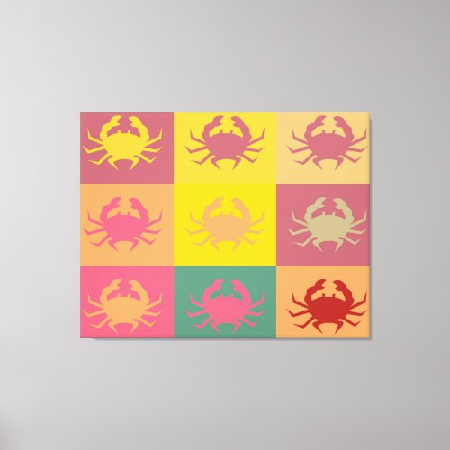 Graphic design Pop Art with Crabs 4 Canvas Print