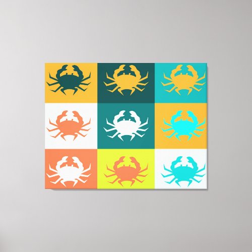 Graphic design Pop Art with Crabs 6 Canvas Print