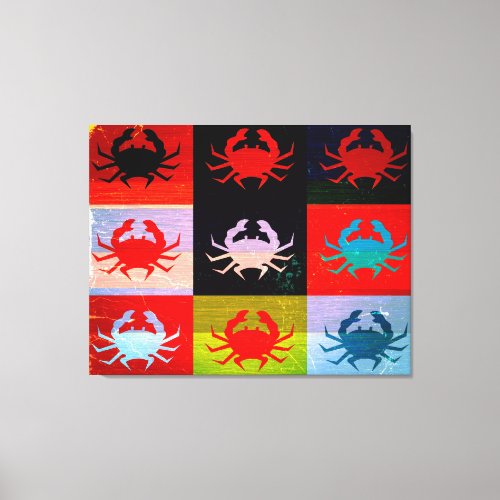 Graphic design Pop Art with Crabs Canvas Print