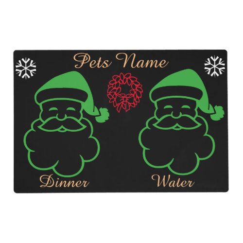 Graphic design santa bells reef pets christmas placemat