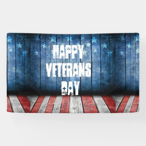 graphic design us flag colors and decor on wood w banner
