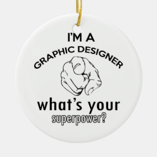 graphic designer ceramic ornament
