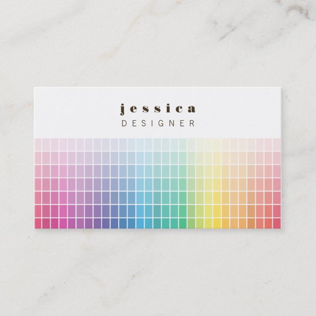 Graphic Designer Color Palette Ombre Business Card (Front)
