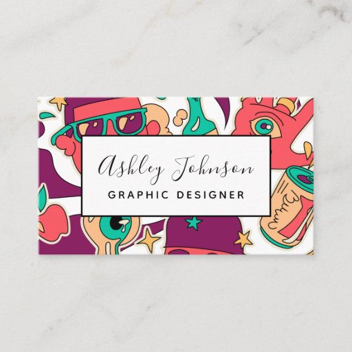 Graphic Designer Illustrator Pop Art Social Media Business Card