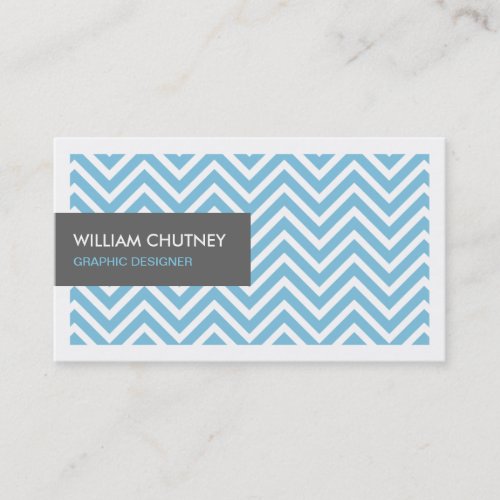 Graphic Designer _ Light Blue Chevron Zigzag Business Card