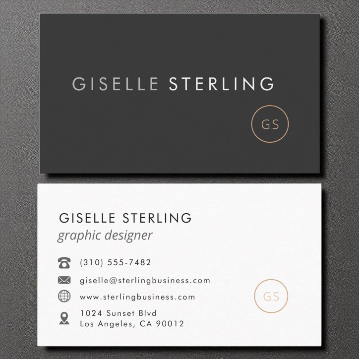 Graphic Designer Minimalist Luxury Black Business Card