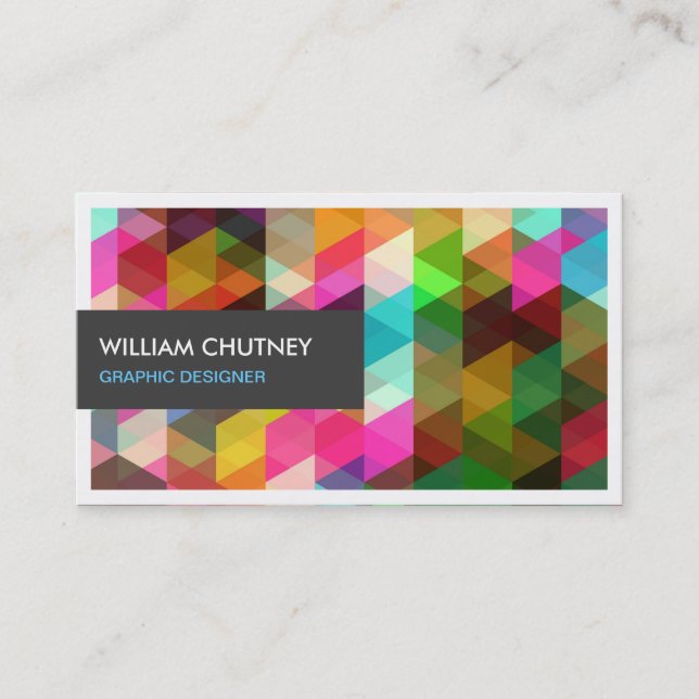 Graphic Designer Modern Colorful Abstract Pattern Business Card (Front)
