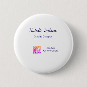 Graphic designer name scan QR code details profess Button