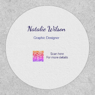 Graphic designer name scan QR code details profess Patch