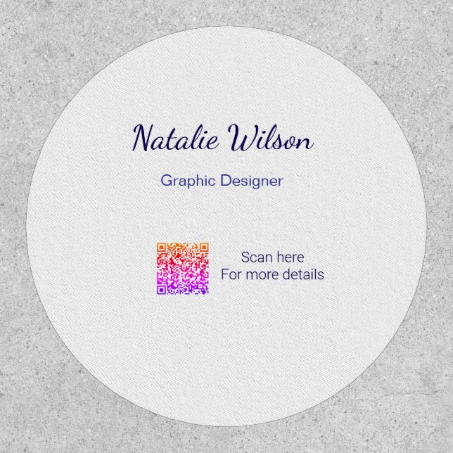 Graphic designer name scan QR code details profess Patch (Front)