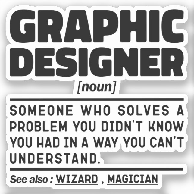 Graphic Designer Noun Professional Creator Design  Sticker (Front)