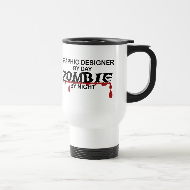 Graphic Designer Zombie Travel Mug (Right)