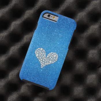Graphic Diamond Heart Glitter Background Tough Iphone 6 Case by BestCases4u at Zazzle