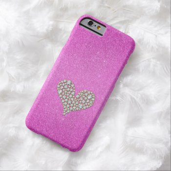 Graphic Diamond Heart Pink Glitter Background Barely There Iphone 6 Case by BestCases4u at Zazzle