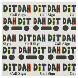 Graphic Dit and Dah Ham Radio Fabric  Customize It