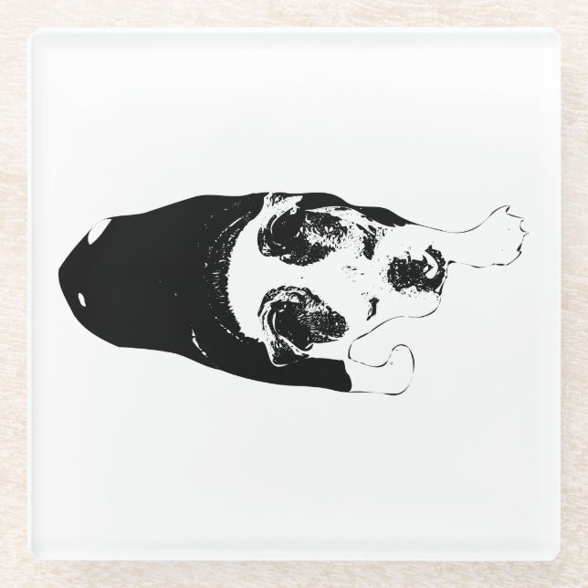 Graphic Dog Stride Brightens Table Gatherings Glass Coaster (Front)