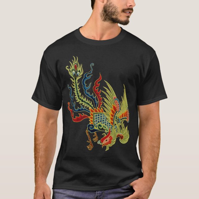 Graphic Dragon with  Rooster Head T-Shirt (Front)