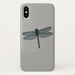 Graphic Dragonfly Gray Art iPhone X Case