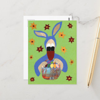 Graphic duck wishes for your happy Easter Postcard
