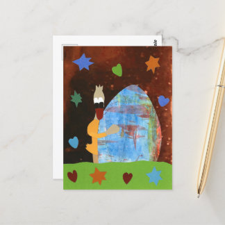 Graphic duck with design egg wish you a happy East Postcard