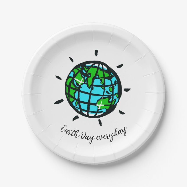 Graphic  EARTH DAY - Everyday - Party  Paper Plates (Front)