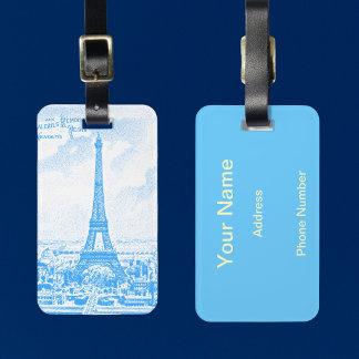 Graphic Eiffel Tower Luggage Tag