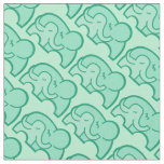Graphic elephant hug green pattern fabric