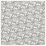 Graphic elephant hug mono pattern fabric