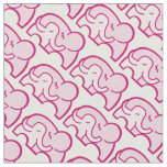 Graphic elephant hug pink pattern fabric