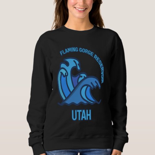 Graphic Flaming Gorge Reservoir Utah Pocket Wave S Sweatshirt