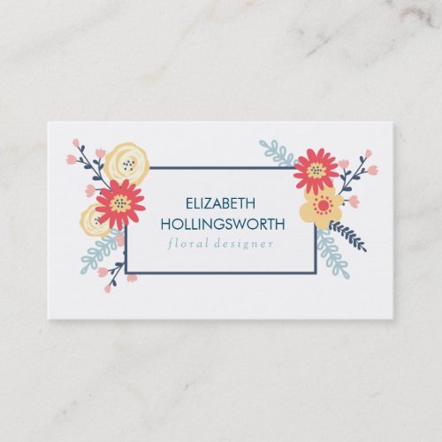 Graphic Floral Business Cards