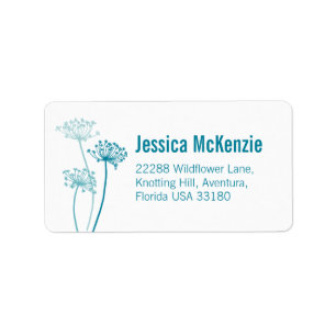 Graphic floral cows parsley reply address labels