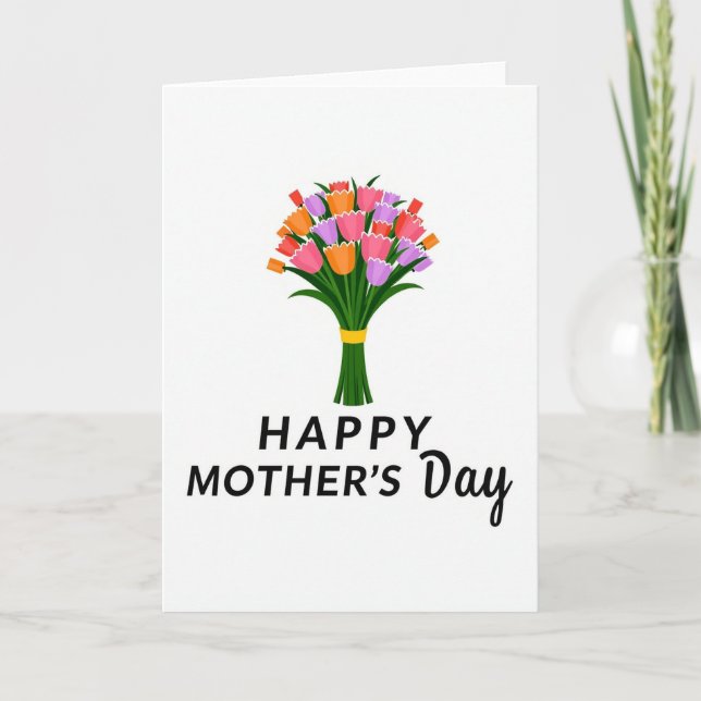Graphic Floral Mothers Day Card (Front)