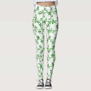 Graphic Floral Seamless Transparent Pattern Leggings