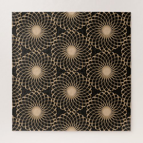 Graphic Floral Tracery Grid Pattern Jigsaw Puzzle