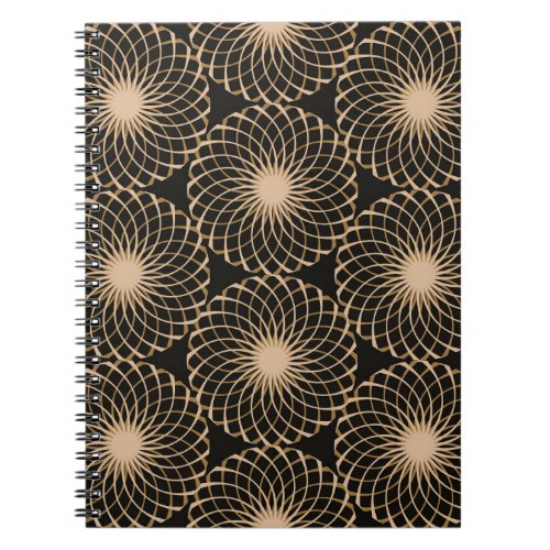 Graphic Floral Tracery Grid Pattern Notebook