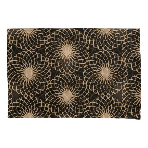 Graphic Floral Tracery Grid Pattern Pillow Case