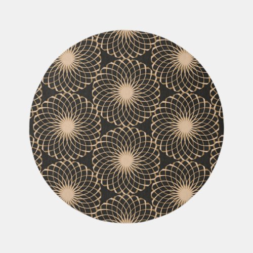 Graphic Floral Tracery Grid Pattern Rug