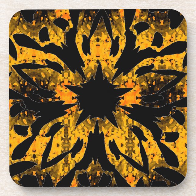 Graphic Flower Drink Coaster (Front)